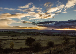 Landscape of the evening view from Castle Hill, Huddersfield by Sophie Ransome Photography