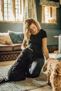 Mum to be and her dogs, maternity session with Sophie Ransome Lifestyle Photographer