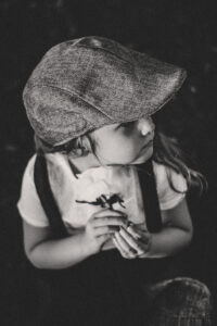 A black and white portrait of a young girl by Sophie Ransome Lifestyle Photographer